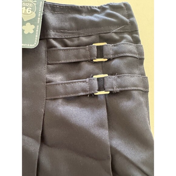 Girls' Adjustable Waist Pleated-Front skirt Two-Tab Scooter navy blue size 16 - Picture 12 of 16